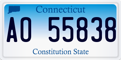 CT license plate AO55838