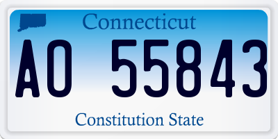 CT license plate AO55843