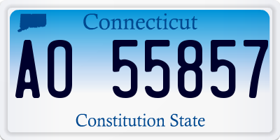 CT license plate AO55857