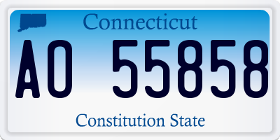 CT license plate AO55858