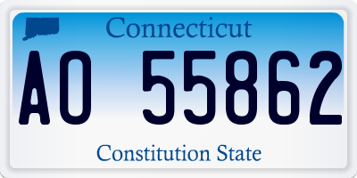 CT license plate AO55862