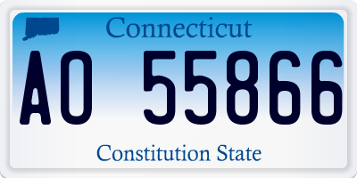 CT license plate AO55866
