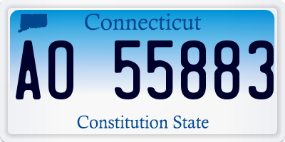 CT license plate AO55883