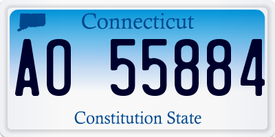 CT license plate AO55884