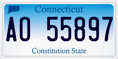 CT license plate AO55897