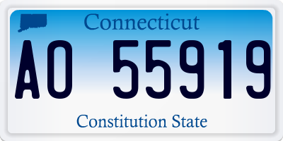 CT license plate AO55919