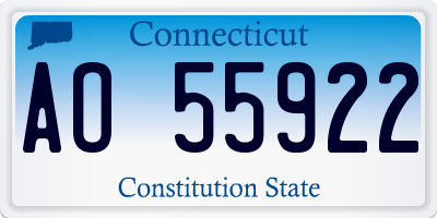 CT license plate AO55922