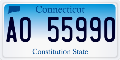CT license plate AO55990