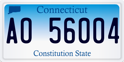 CT license plate AO56004
