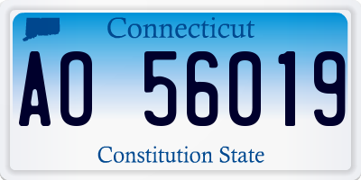 CT license plate AO56019
