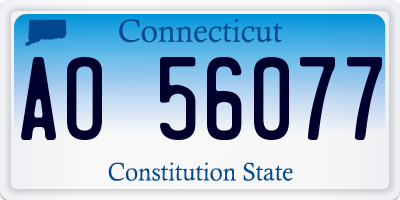 CT license plate AO56077