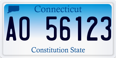 CT license plate AO56123