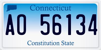 CT license plate AO56134