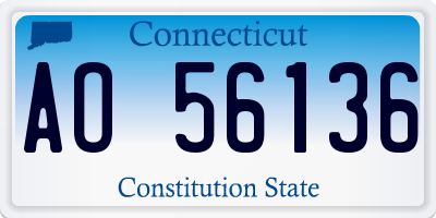 CT license plate AO56136