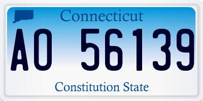 CT license plate AO56139