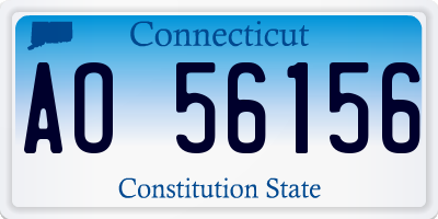 CT license plate AO56156