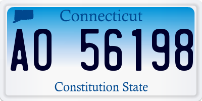 CT license plate AO56198