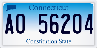 CT license plate AO56204