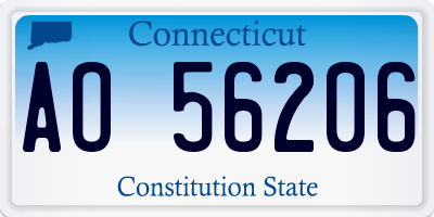 CT license plate AO56206