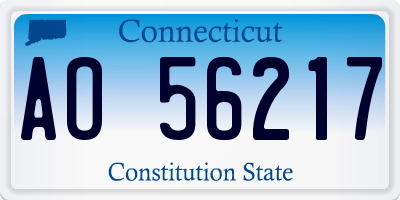 CT license plate AO56217
