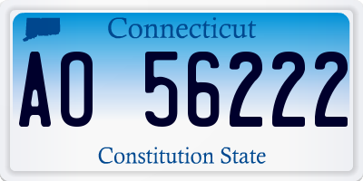 CT license plate AO56222
