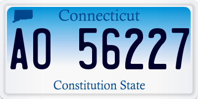 CT license plate AO56227