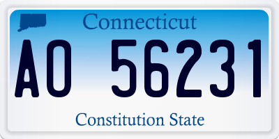 CT license plate AO56231