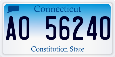 CT license plate AO56240