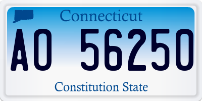 CT license plate AO56250