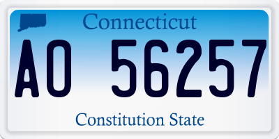 CT license plate AO56257