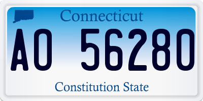 CT license plate AO56280