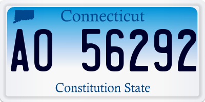 CT license plate AO56292