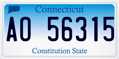 CT license plate AO56315