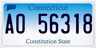 CT license plate AO56318