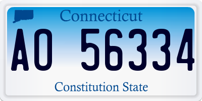CT license plate AO56334