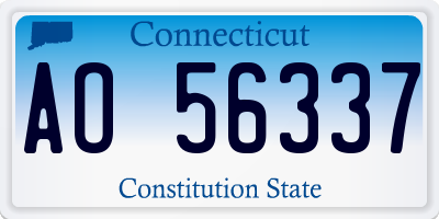 CT license plate AO56337