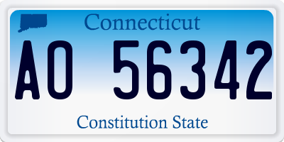 CT license plate AO56342