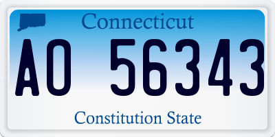 CT license plate AO56343