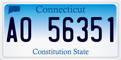 CT license plate AO56351