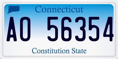 CT license plate AO56354