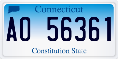 CT license plate AO56361