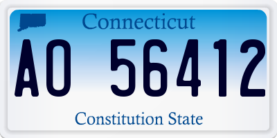 CT license plate AO56412