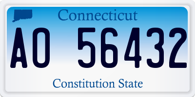 CT license plate AO56432
