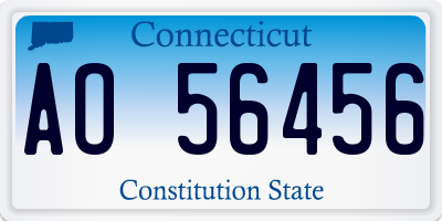 CT license plate AO56456