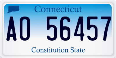 CT license plate AO56457