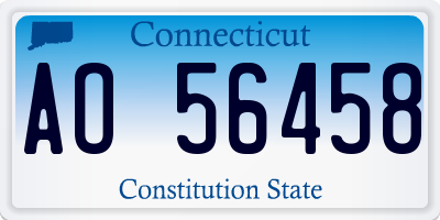 CT license plate AO56458