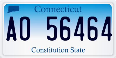 CT license plate AO56464