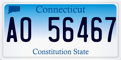 CT license plate AO56467