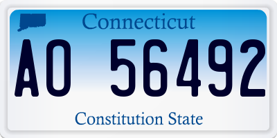 CT license plate AO56492