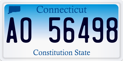 CT license plate AO56498